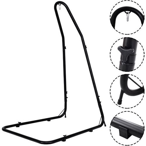 Tweedekans coast hangmatstandaard & hangstoelsteun – verstelbaar 200-250 cm – 135x115 cm – zwart Tweedehands