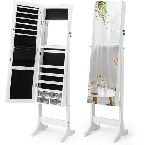 Tweedekans Coast Holige sieradenkast met full body Mirror & Led Lights White