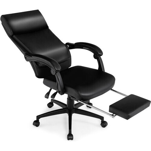 Tweedekans Coast Hoogte -Adebaar hoofdstoel Swivel stoel met hoofdsteun en intrekbare voetsteun zwart Tweedehands