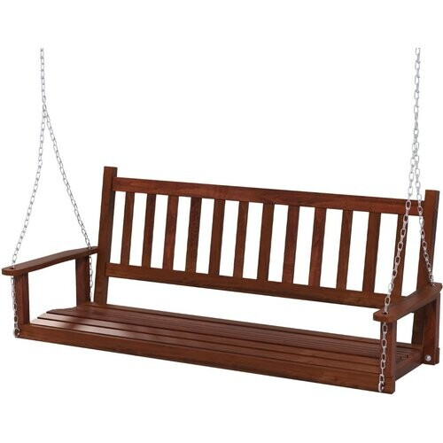Tweedekans Coast Houten Buitenschommelbank - 3-zits - Verstelbare kettingen - Bruin 168 x 65 x 63 cm