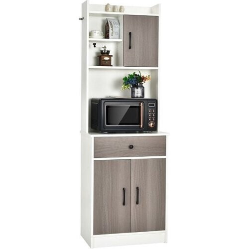 Tweedekans Coast Houten keukenkast met lade - Verstelbare planken - Grote open ruimte - 60 x 40 x 180 cm - Zwart Tweedehands