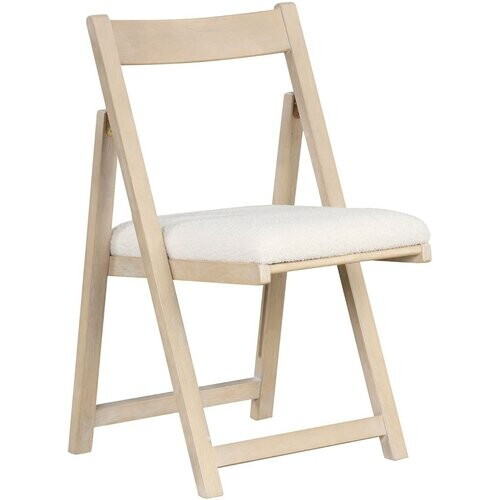 Tweedekans Coast Houten Klapstoelen 2-delig Set Beige - 49 x 57,5 x 87 cm - Gestoffeerd met Kussen - Armloos - Stapelbaar Tweedehands