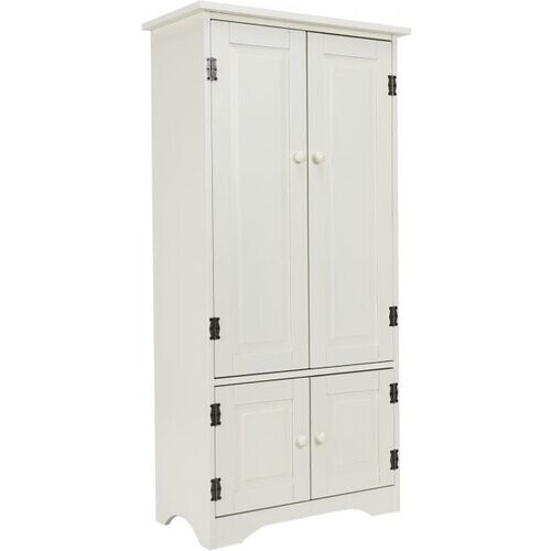 Tweedekans Coast Houten Opbergkast Met Verstelbare Plank - 59 x 31 x 123 cm - Wit