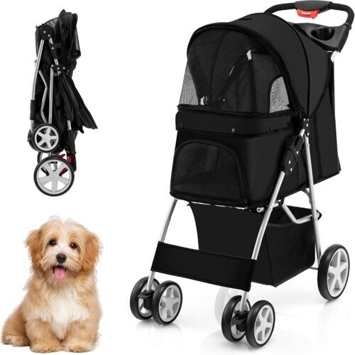 Tweedekans Coast Huisdierenbuggy – Voor Honden – Max. 15 kg – 81 x 45 x 101 cm – Zwart Tweedehands
