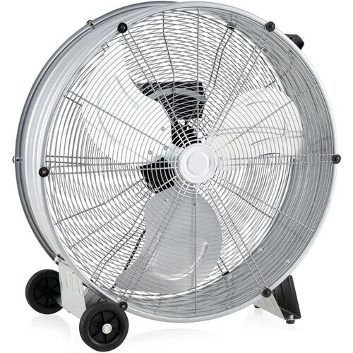Tweedekans Coast Industriële Trommelventilator - 3 Snelheden, 180W, Max. 1300 CFM - 65 x 37 x 67 cm - Staal/Aluminium - Zilver Tweedehands