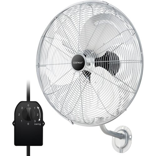 Tweedekans Coast Industriële Wandventilator Ø 56 cm – Zilver – 3 Snelheden, 85° Oscillatie, 30° Kantelbaar Tweedehands