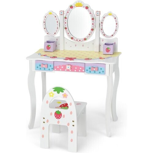 Tweedekans Coast Kaptafel voor Kinderen - 3 Spiegels - Max. 40 kg - 70 x 34 x 105 cm - Wit Tweedehands