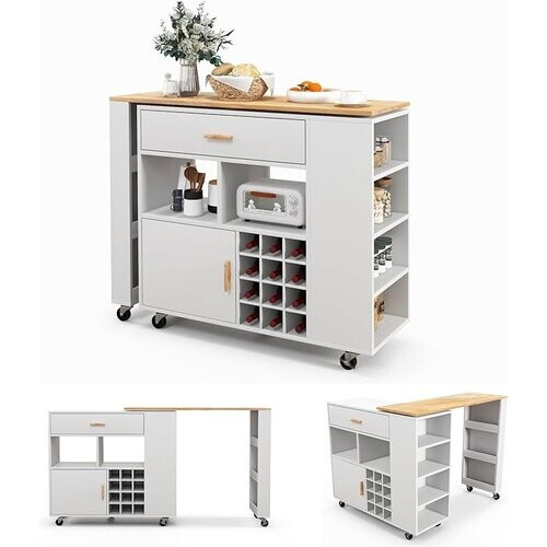 Tweedekans Coast keukenauto & baardtafel met verstelbare plank en lade en kruidenplank & wijnplank Tweedehands