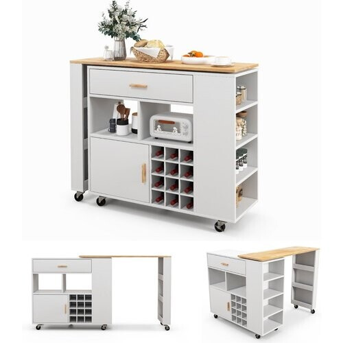 Tweedekans Coast keukenauto & baardtafel met verstelbare plank en lade en kruidenplank & wijnplank Tweedehands
