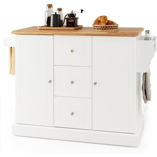 Tweedekans Coast Keukenkast Hout met Werkblad en Handdoekhouder 3 Laden - Wit - 127x46x91,5 cm Tweedehands