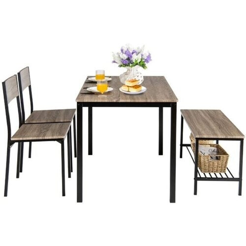 Tweedekans Coast Keukentafel met Bank en 2 Stoelen - Industrieel - 4 - Personen Tweedehands