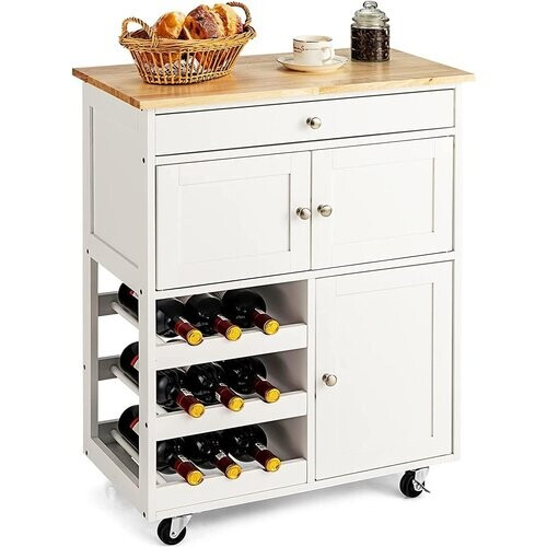 Tweedekans Coast Keukentrolley op wielen - Max. 20 kg - 67 x 37 x 86 cm - Wit