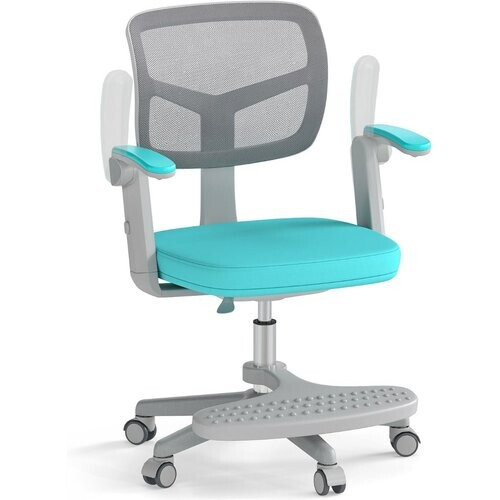 Tweedekans Coast Kinder Bureaustoel Ergonomisch Verstelbaar met Wielen en Voetsteun – Zithoogte 41-52 cm – Turquoise – 57 x 55 x 80-91 cm Tweedehands