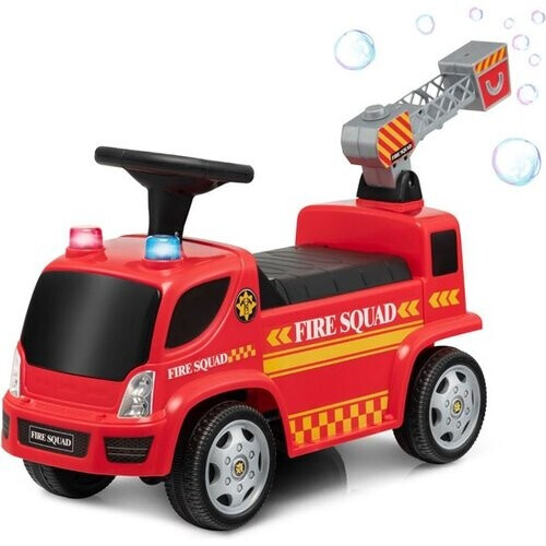 Tweedekans Coast Kinderbrandweerwagen - Met Bellenpistool en Ladder - 86 x 28 x 48,5 cm - Rood Tweedehands