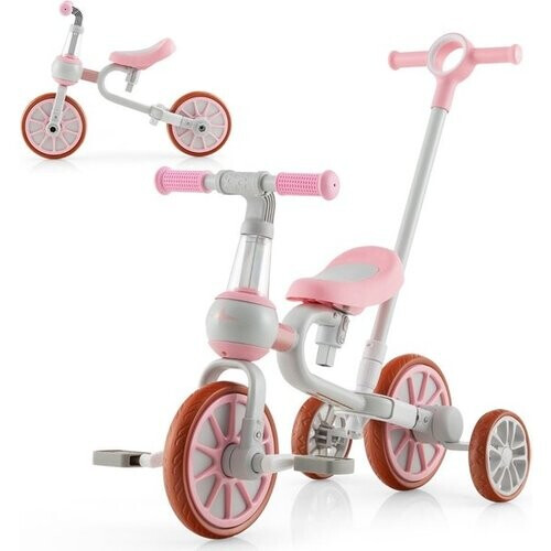 Tweedekans Coast Kinderfiets met afneembare duwstang - Max. 30 KG - 37 x 72 x 101 cm - Roze Tweedehands