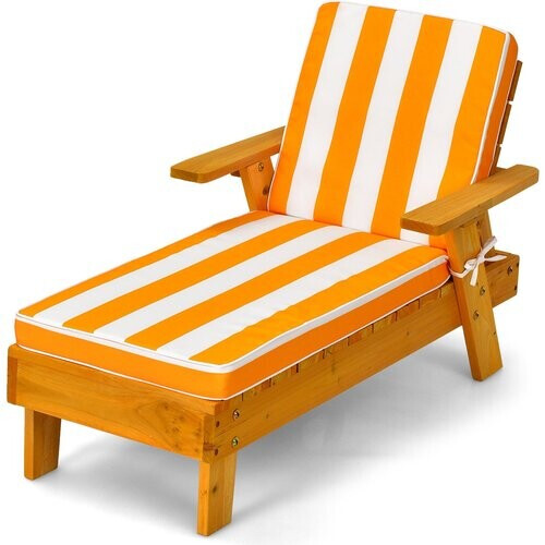 Tweedekans Coast Kinderligstoel met Parasol Kinderligstoel Hout 106 x 49 x 106 cm Geel + Wit Tweedehands