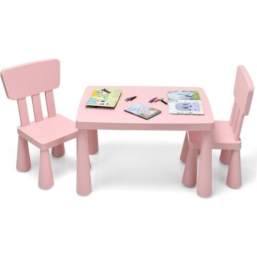 Tweedekans Coast kindertafel en 2 stoelen 3 TLG. Zitgang voor kinderen voor kinderen voor kinderen Set Rosa Tweedehands