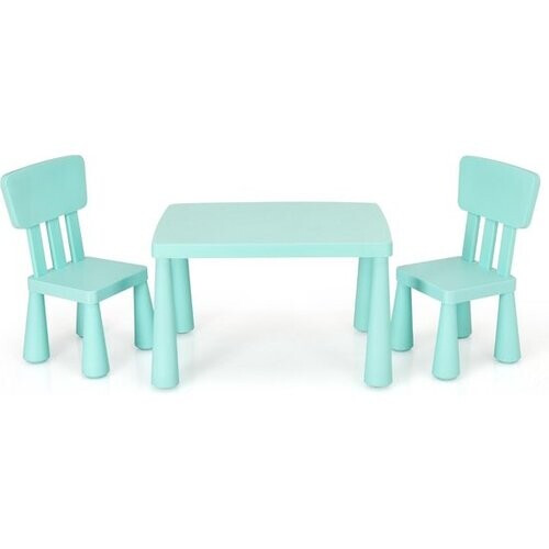 Tweedekans Coast Kindertafelset – Incl. 2 Stoelen – 76,5 x 54,5 x 49,5 cm – Groen