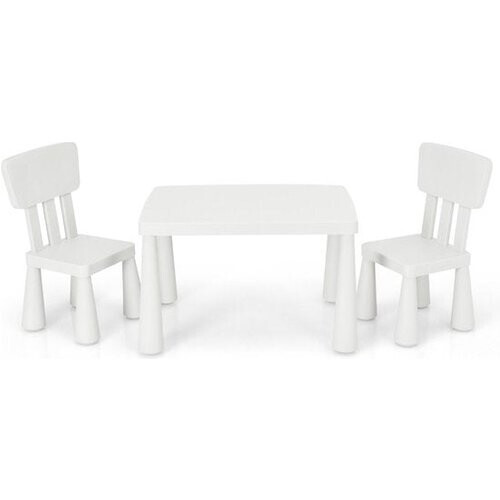 Tweedekans Coast Kindertafelset – Incl. 2 Stoelen – 76,5 x 54,5 x 49,5 cm – Wit Tweedehands
