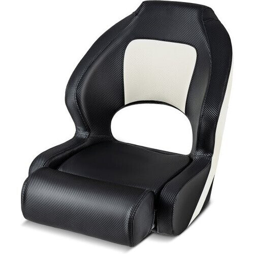 Tweedekans Coast Kuipstoel voor Boot - PVC-Leer - Ergonomisch - Max. 150 kg - 56 x 70 x 62 cm - Zwart / Wit Tweedehands