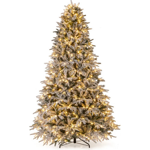 Tweedekans Coast kunstkerstboom 270 cm – met sneeuw en warmwitte LED-verlichting – groen/wit – Ø170 cm Tweedehands
