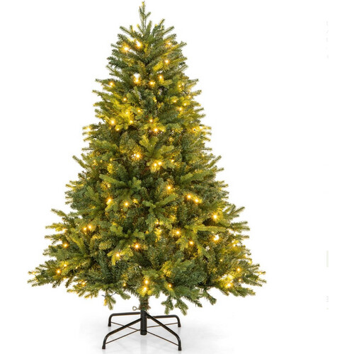 Tweedekans Coast Kunstkerstboom met LED-verlichting 150 cm – Groen – Ø100 cm – 250 LED – 11 Lichtstanden Tweedehands