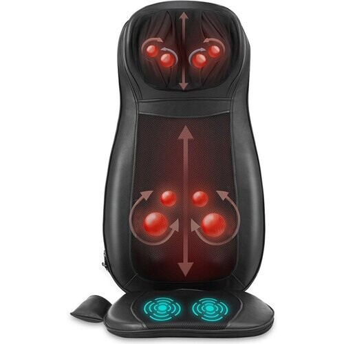 Tweedekans Coast Massagestoelhoes Shiatsu Zwart – 78 x 46 x 19 cm – 3 Massagezones – Met Warmtefunctie Tweedehands