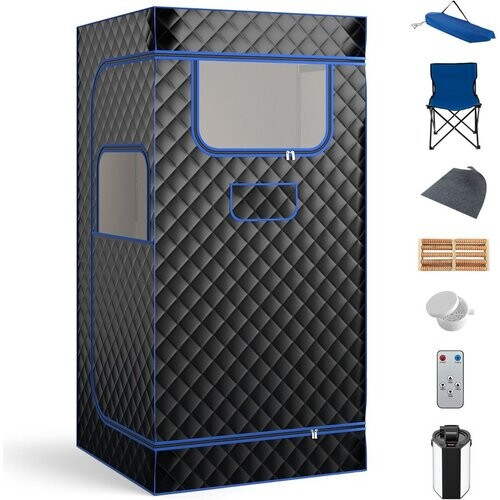 Tweedekans Coast Mobiele Sauna - 1-Persoons - Lichtgewicht - 91 x 91 x 183 cm - Zwart