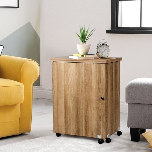 Tweedekans Coast naaimachine tabel opvouwbare naaitafel met opslagcompartimenten 118,5 x 40 x 79,5 cm natuur Tweedehands