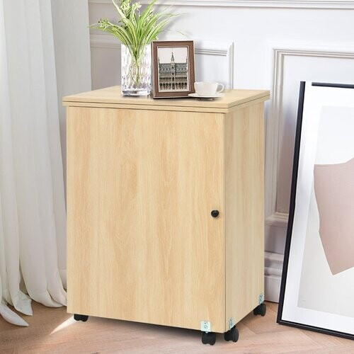 Tweedekans Coast naaimachine tafel opvouwbare naaitafel multi -voege tabel met rollen licht walnoot Tweedehands