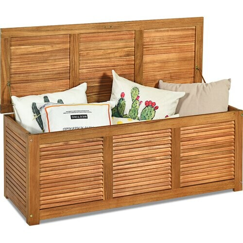 Tweedekans Coast Opbergbox – Acaciahout & Zitfunctie – 120 x 45 x 45 cm – Natuur Tweedehands