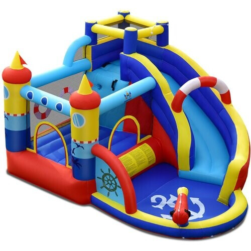 Tweedekans Coast Opblaasbaar Springkasteel - Met Peuterbad en Waterglijbaan - 360 x 290 x 200 cm Tweedehands