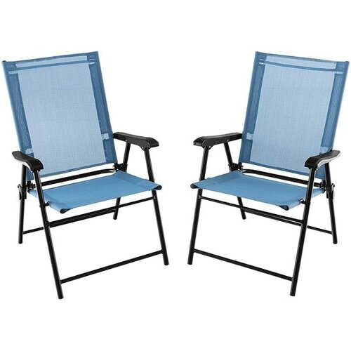 Tweedekans Coast Opvouwbare Stoel - 2 Stuks - 65 x 60 x 93 cm - Max. 150Kg. - Blauw Tweedehands