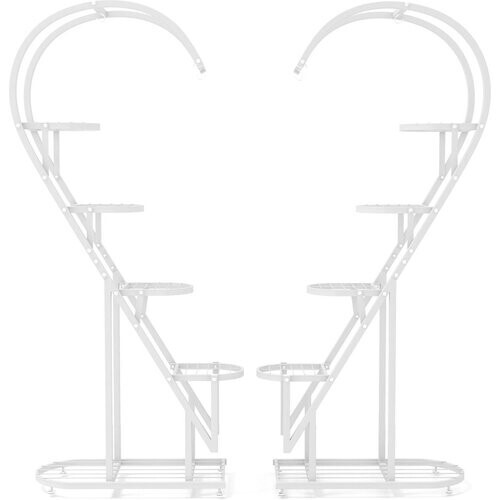 Tweedekans Coast Plantenstandaard Hartvorm - 71 x 31 x 148 cm - Wit Tweedehands