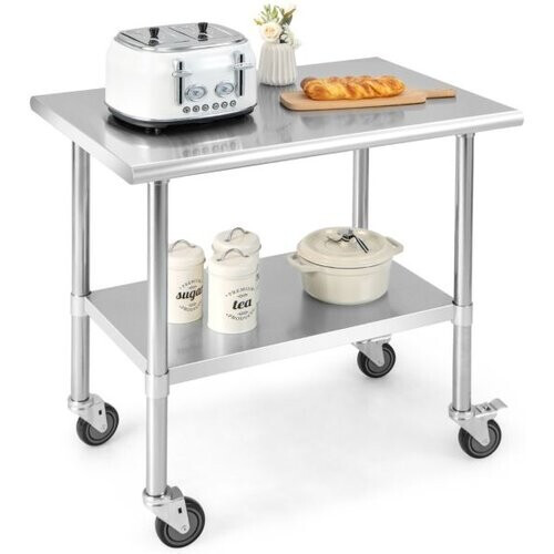 Tweedekans Coast roestvrijstalen tafel werktafel keukentafel roestvrij staal zilverachtig 91,5 x 61 x 88,5 cm Tweedehands