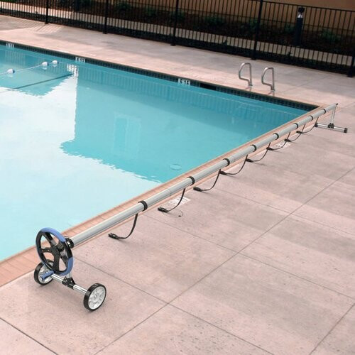 Tweedekans Coast Roll -Up System Pool Winding Roller voor covers en Solar Tarpaulins Roll -systeem met riemen aluminium 5,5 m Tweedehands