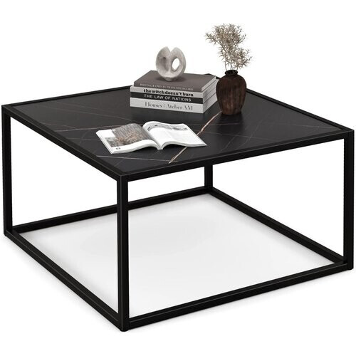 Tweedekans Coast Salontafel - Kunstmarmer - Rechthoekig - 70 x 70 x 40 cm - Zwart Tweedehands