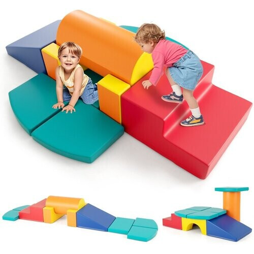 Tweedekans Coast Schuimrubberen Bouwstenen Set 10-delig – Zachte Klim- en Glijblokken – Veelkleurig – Grote Formaten Tweedehands