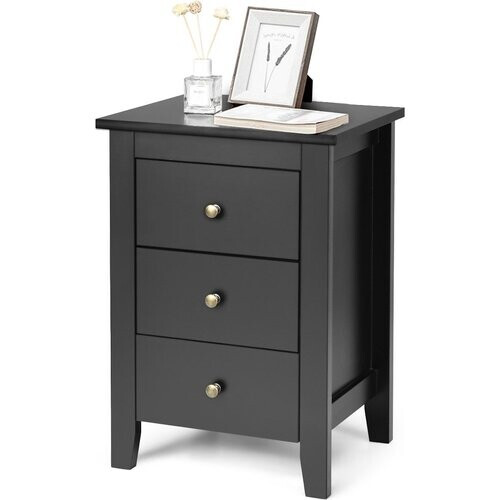 Tweedekans Coast set van 2 Nachtkastjes – 3 Lades – 46 x 37 x 65 cm – Zwart Tweedehands