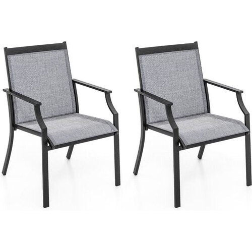 Tweedekans Coast set van 2 Terrasstoelen - Metaal/Stof - 66 x 61 x 90 cm - Grijs Tweedehands
