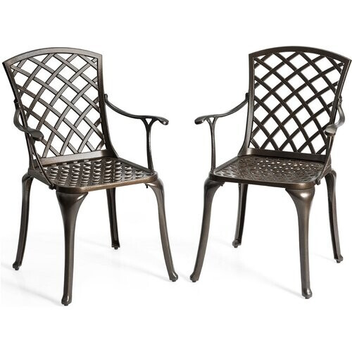 Tweedekans Coast Set van 2 Tuinstoelen - 52 x 49 x 94 cm - Brons Tweedehands