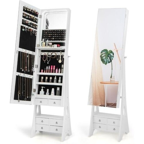 Tweedekans Coast Spiegel- en Sieradenkast - Met LED Verlichting - 120 x 37 x 11 cm - Wit Tweedehands