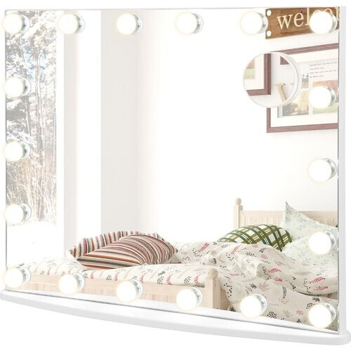 Tweedekans Coast Spiegel met Verlichting en Kleine Cosmeticaspiegel - 65 x 14 x 52 cm Tweedehands