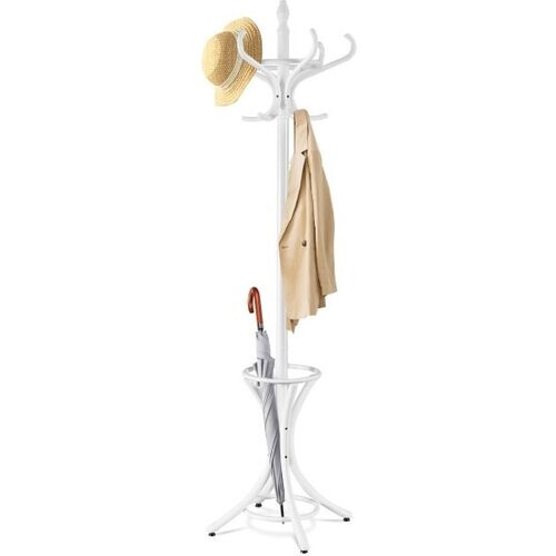 Tweedekans Coast Staande Kapstok - 12 Haken - Met Parapluhouder - 51 x 51 x 184 cm - Wit Tweedehands