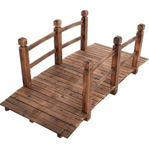 Tweedekans Coast Tuinbrug - Vijverbrug - Brug - Loopbrug - Hout - 150 x 67 x 55 cm - Bruin Tweedehands