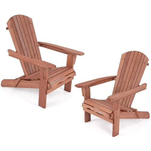 Tweedekans Coast Tuinstoel Adirondack - Set van 2 - Max. 180 kg - 89 x 71 x 94 cm - Bruin Tweedehands