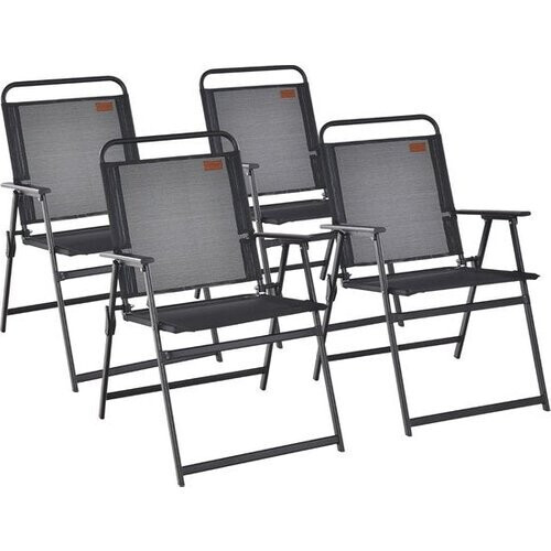 Tweedekans Coast Tuinstoel set van 4 - Inklapbaar - Max. 150 kg - Zwart Tweedehands