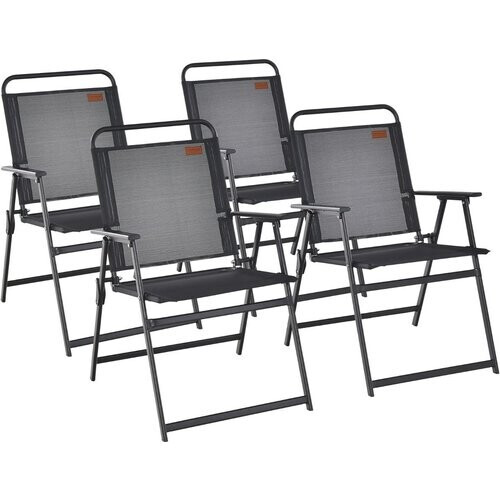 Tweedekans Coast Tuinstoel set van 4 - Inklapbaar - Max. 150 kg - Zwart Tweedehands