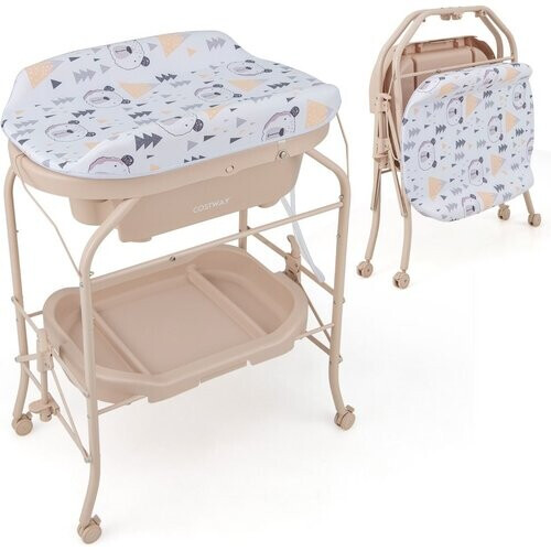 Tweedekans Coast Verschoontafel Met Badkuip - Opvouwbaar - 86 x 50 x 100 cm - Beige Tweedehands