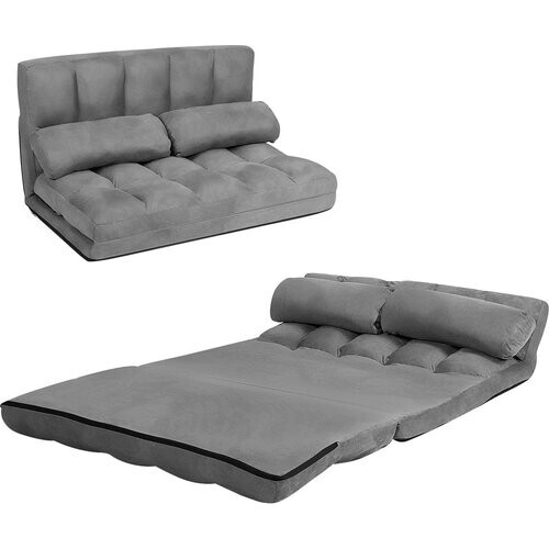 Tweedekans Coast Vloerbank - Verstelbaar - 2 Kussens - 180 x 113 x 60,5 cm - Grijs